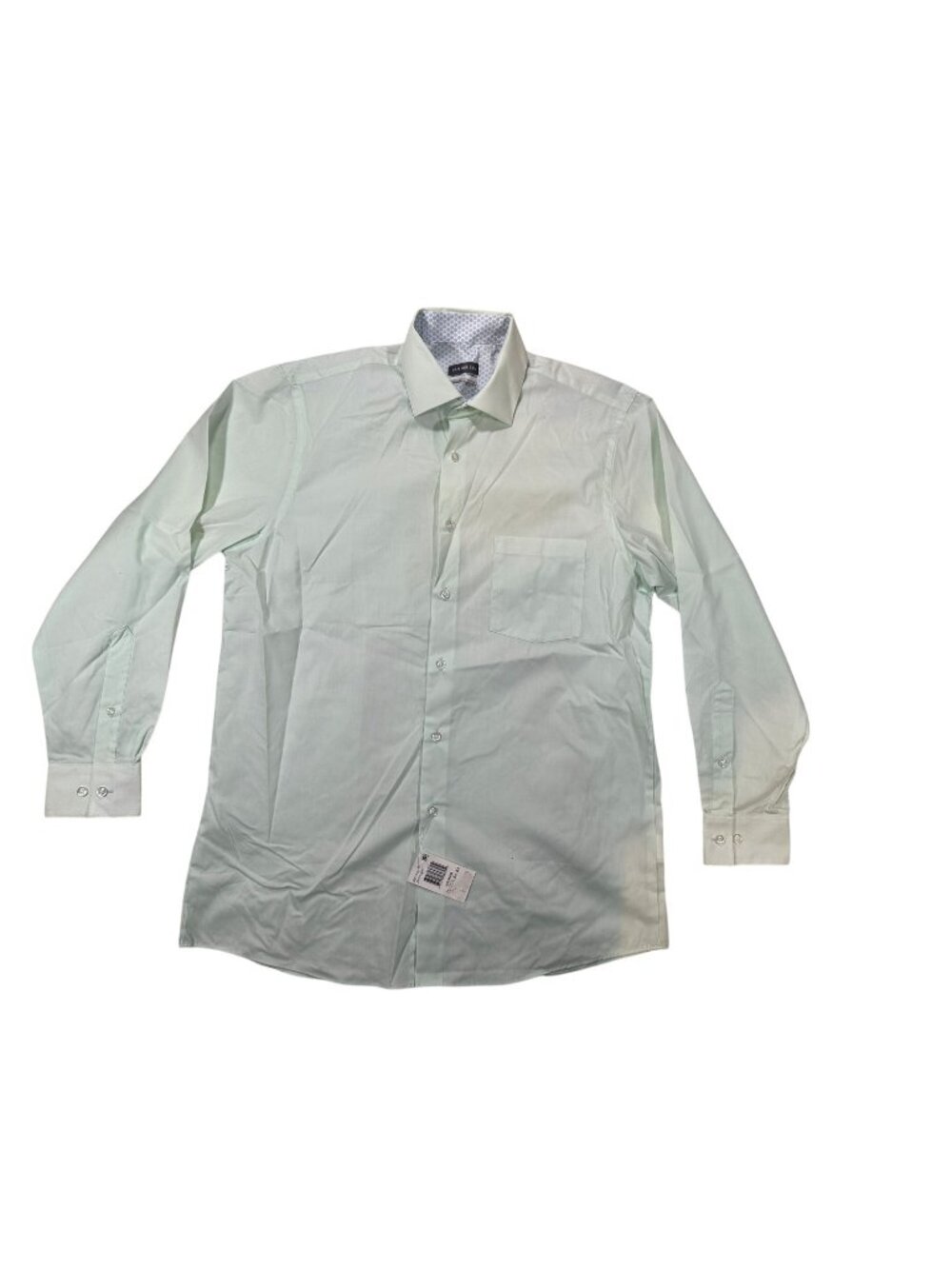 Van Heusen Mens Sea Grass Dress Shirt Regular Fit 15-15.5 Long Sleeve Stretch
